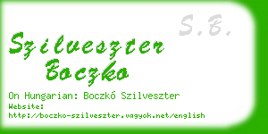 szilveszter boczko business card
